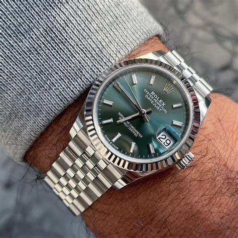 rolex green bracelet|Rolex datejust oyster steel.